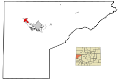 Mesa County Colorado Incorporated and Unincorporated areas Fruita Highlighted